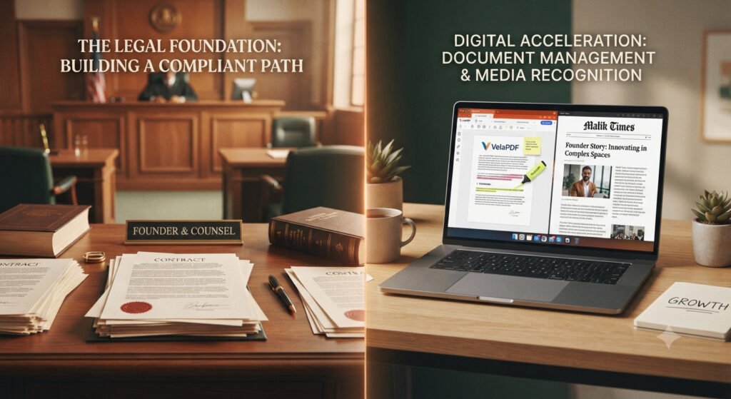 From courtroom to code: A contract lawyer turned founder of VelaPDF and Malik Times