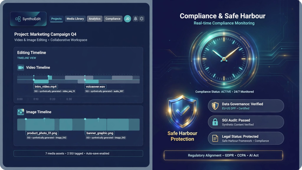 IT Amendment Rules 2026 compliance guide for SaaS founders and digital publishers showcasing AI content regulation and SGI standards.