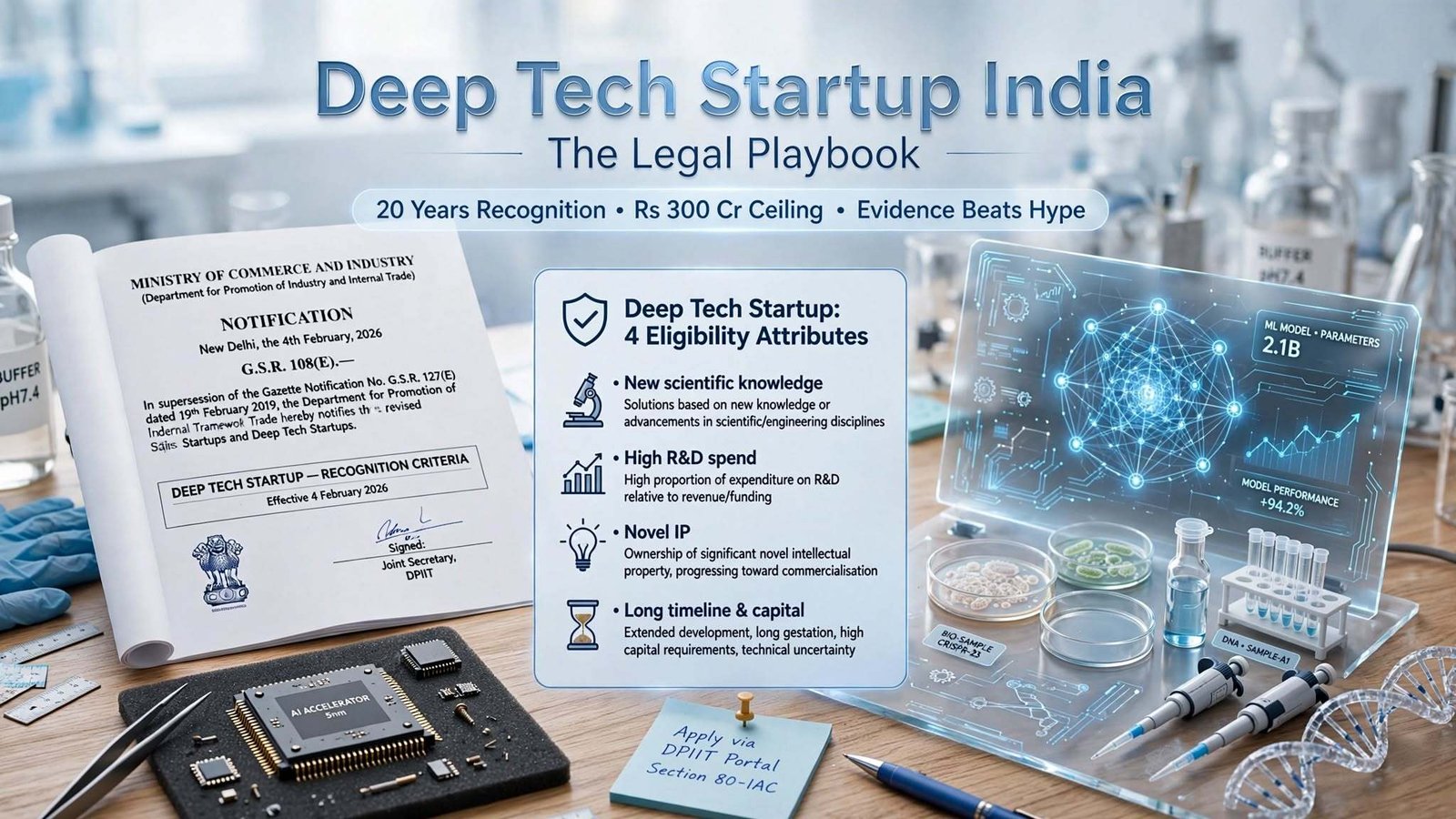 Deep Tech Startup India: The Legal Playbook for Semiconductor, AI and Biotech Founders